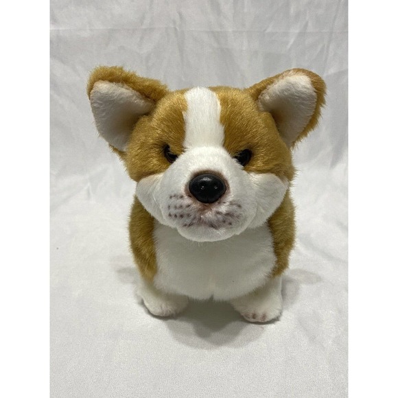 Corgi Dog Plush Brown White Demdaco Standing 9” Stuffed Animal Puppy Dog - Picture 2 of 11
